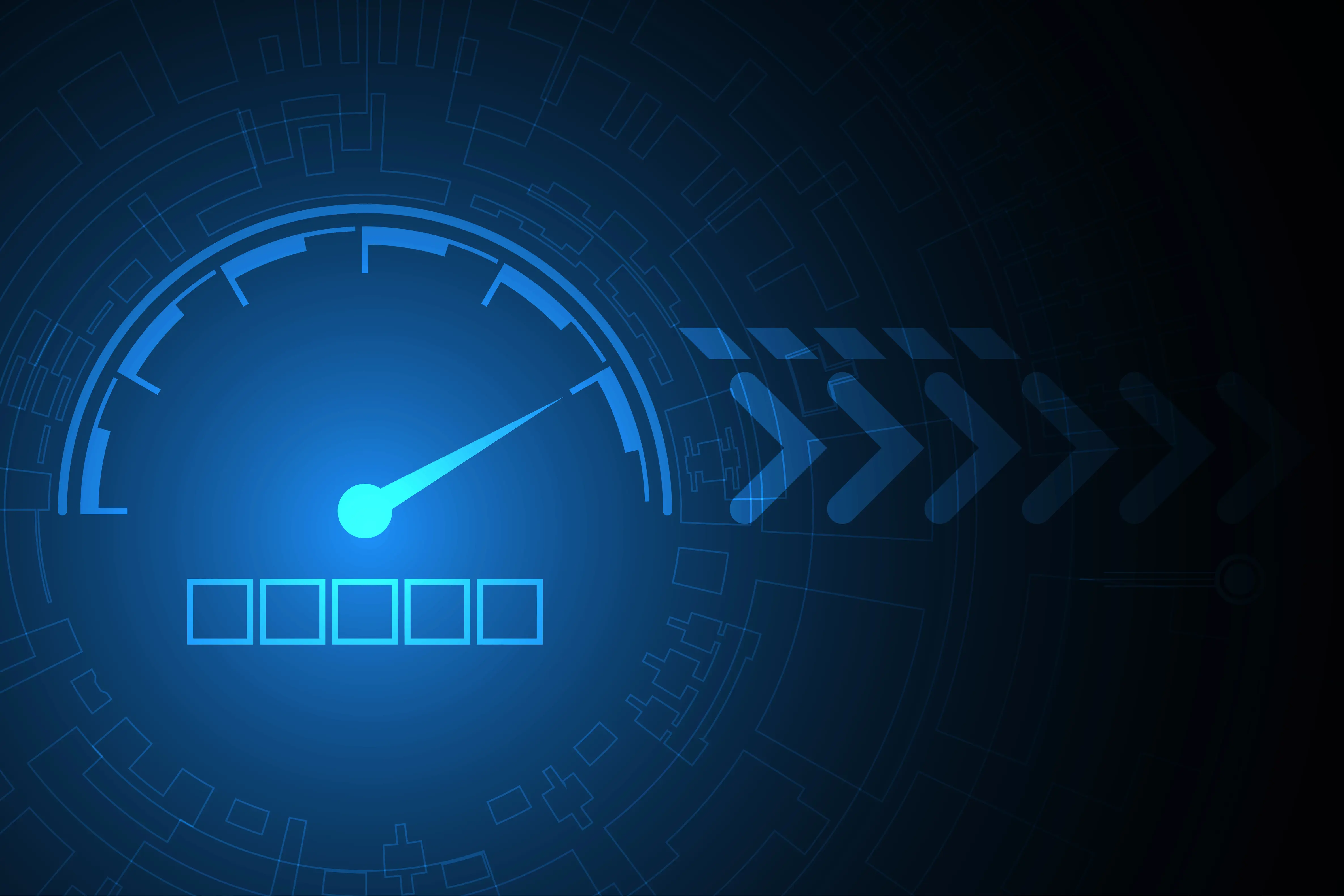 Speedometer on computer screen